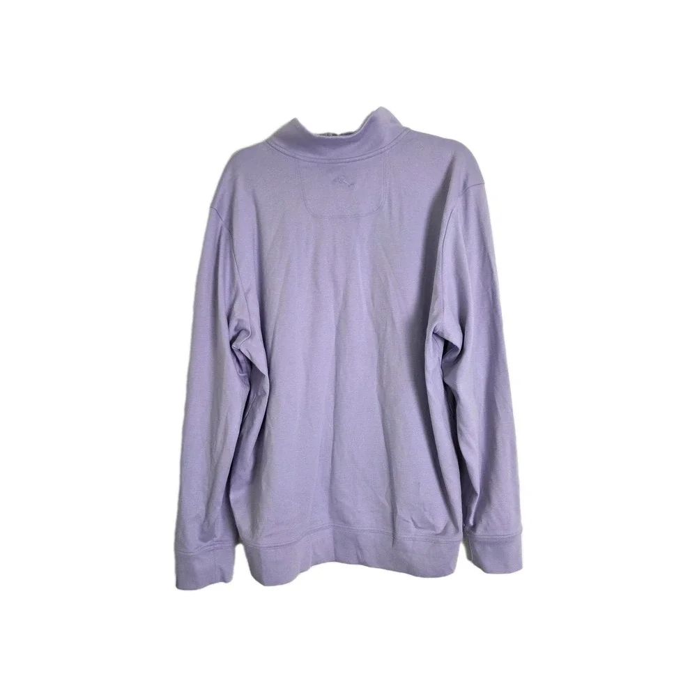 Tommy Bahama Men's XLT Quarter Zip LS Pullover Sweatshirt Lavendar Pima Cotton